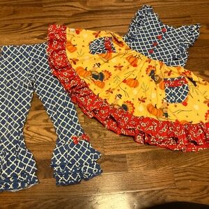 Eleanor Rose Thanksgiving Dress and Pants size 4 GUC